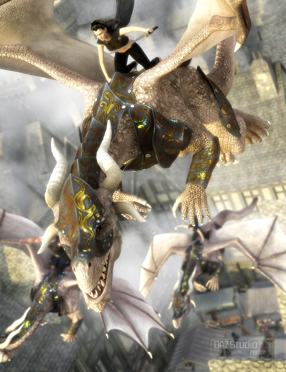 War Armor for the DAZ Dragon 3 by: Valandar, 3D Models by Daz 3D