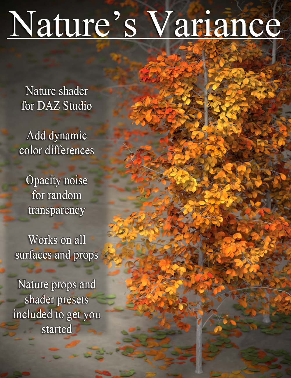 Nature's Variance - Shaders And Props for DAZ Studio by: DimensionTheory, 3D Models by Daz 3D