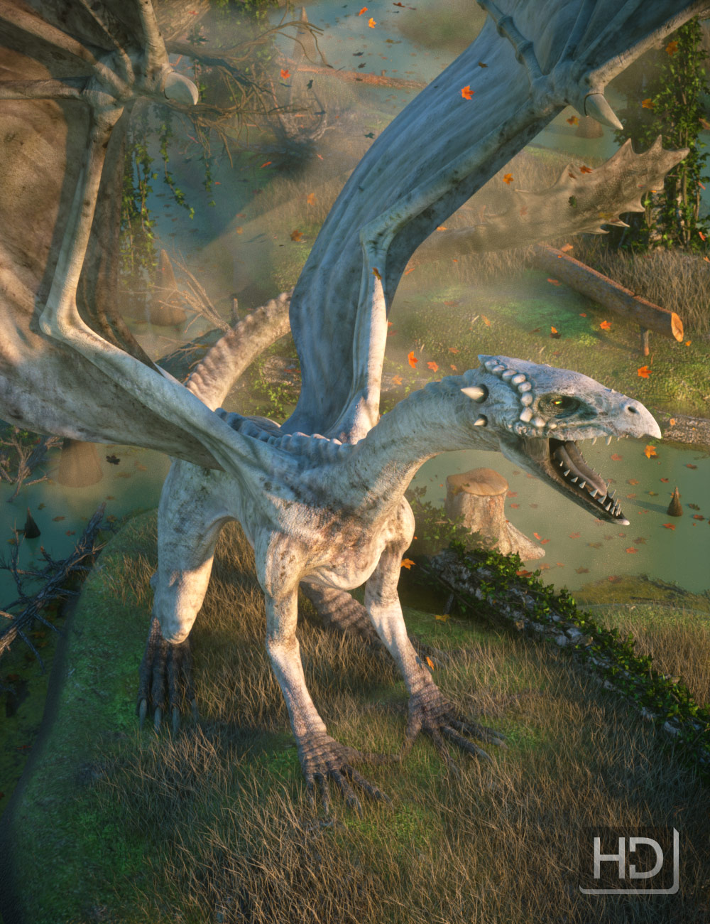 Spectral Dragon HD for DAZ Dragon 3 by: , 3D Models by Daz 3D