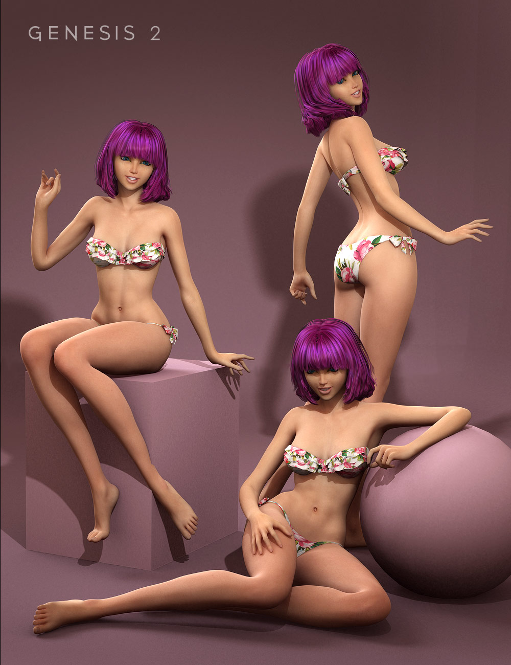 Capsces Aiko 6 Poses by: Capsces Digital Ink, 3D Models by Daz 3D