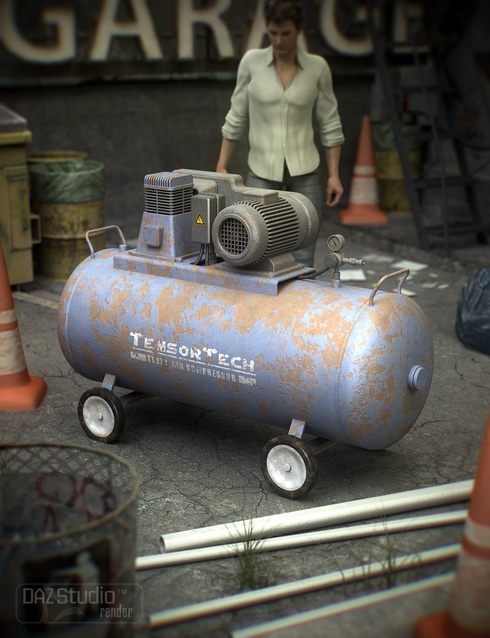 Industrial Compressor by: Nightshift3D, 3D Models by Daz 3D