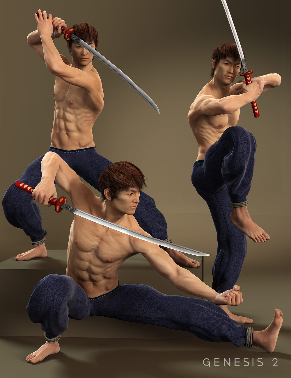 Lee 6 Sword Poses by: Val3dart, 3D Models by Daz 3D