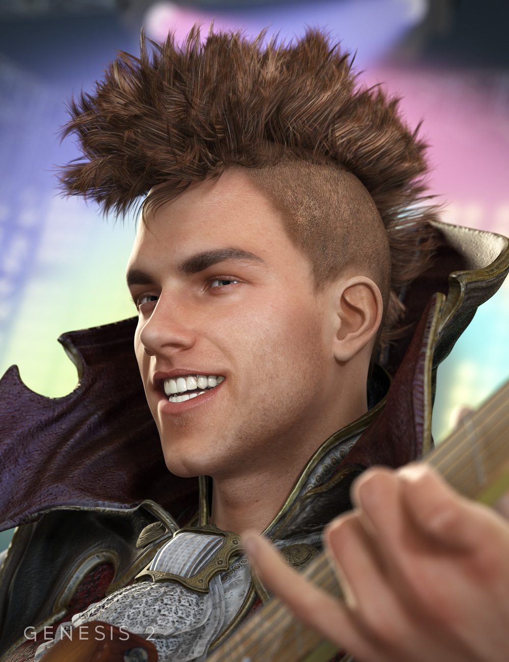 Gothic MoHawk Hair for Genesis 1 & 2 Male(s) by: goldtassel, 3D Models by Daz 3D
