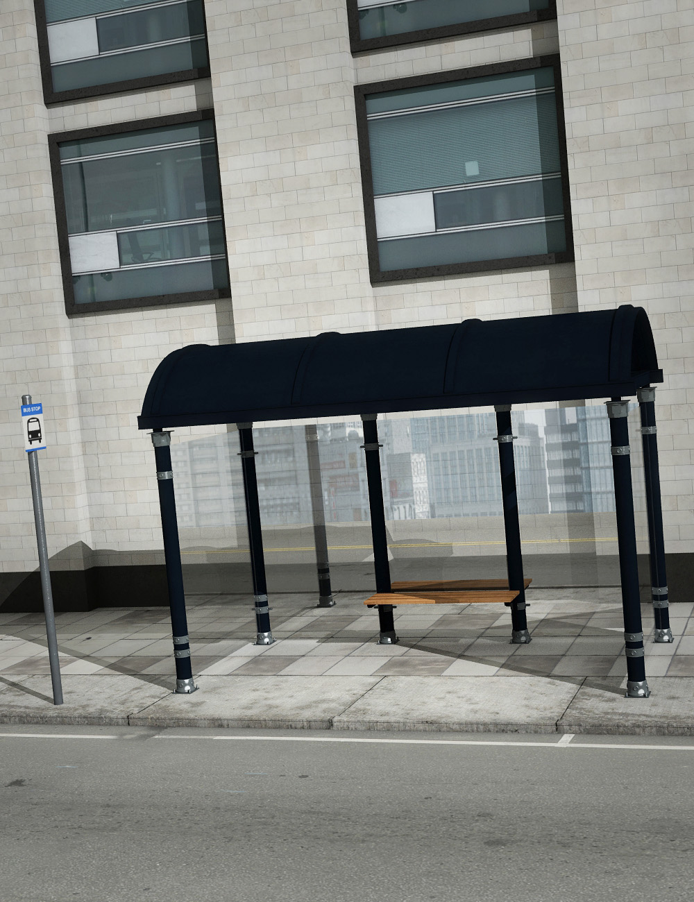 City Bus Stop by: , 3D Models by Daz 3D