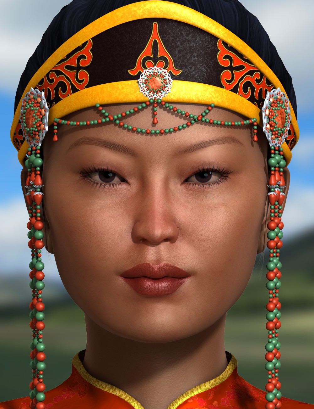 Mongolian Beauty - HD Faces and Morphs by: 3D-GHDesign, 3D Models by Daz 3D