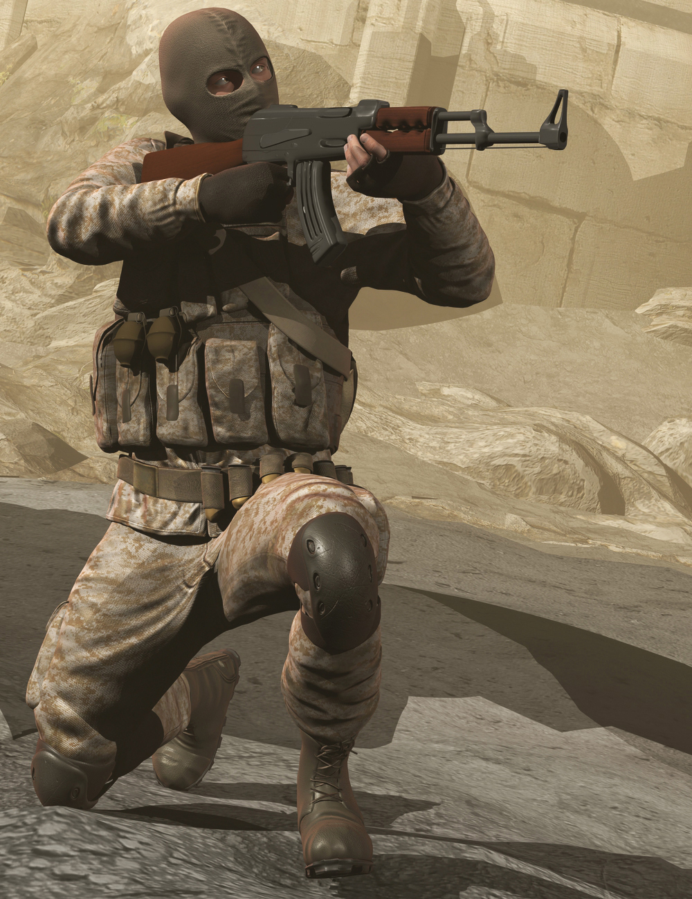 Soldier for Genesis 2 Male(s) by: Yura, 3D Models by Daz 3D