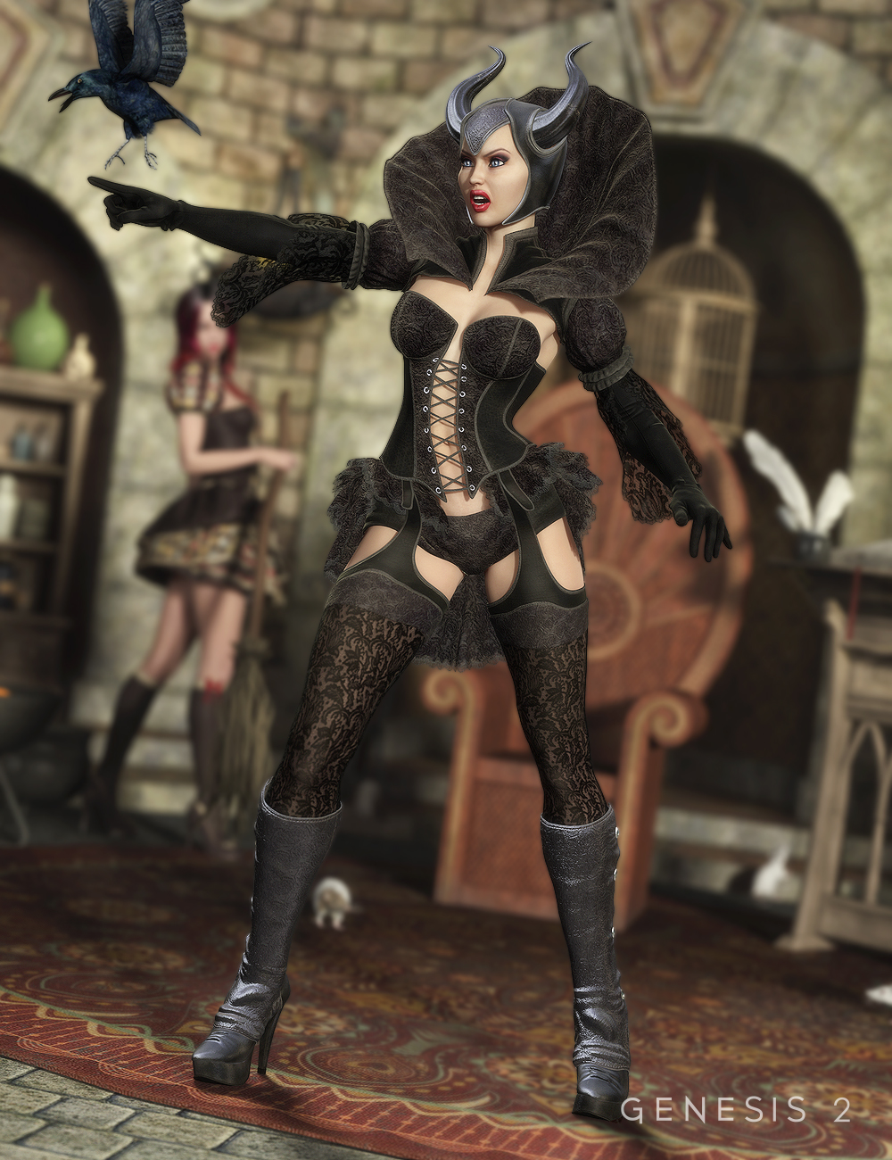 The Sinful Witch for Genesis 2 Female(s) by: ArienBarbara Brundon, 3D Models by Daz 3D