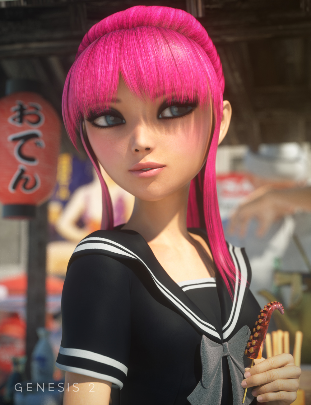 Keiko 6 Ponytail by: Valea, 3D Models by Daz 3D