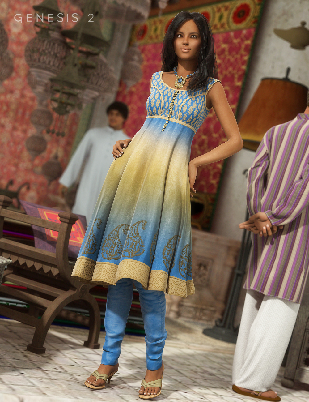 Chandrani Outfit for Genesis 2 Female(s) by: DarkStarBurningMada, 3D Models by Daz 3D