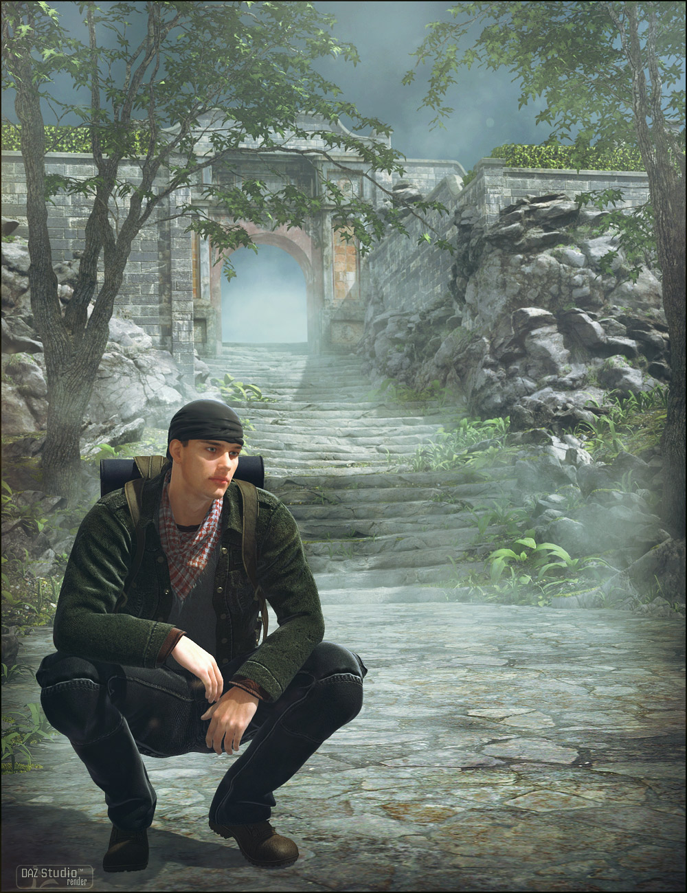The Path To Cloud Temple by: Stonemason, 3D Models by Daz 3D