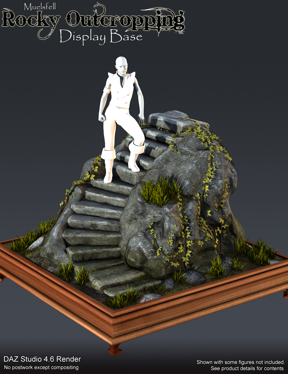 Muelsfell Rocky Outcropping Display Base by: E-Arkham, 3D Models by Daz 3D