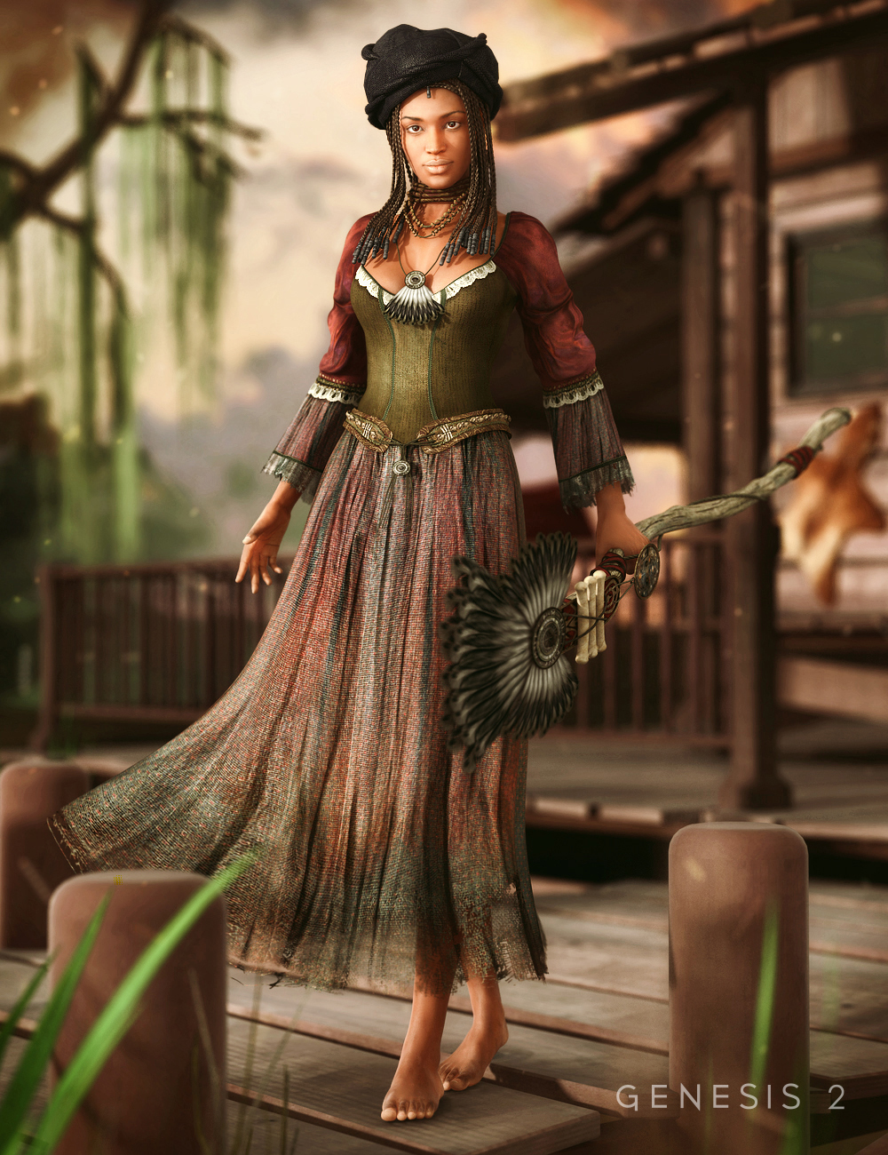 Swamp Witch for Genesis 2 Female(s) by: Barbara BrundonSarsa, 3D Models by Daz 3D