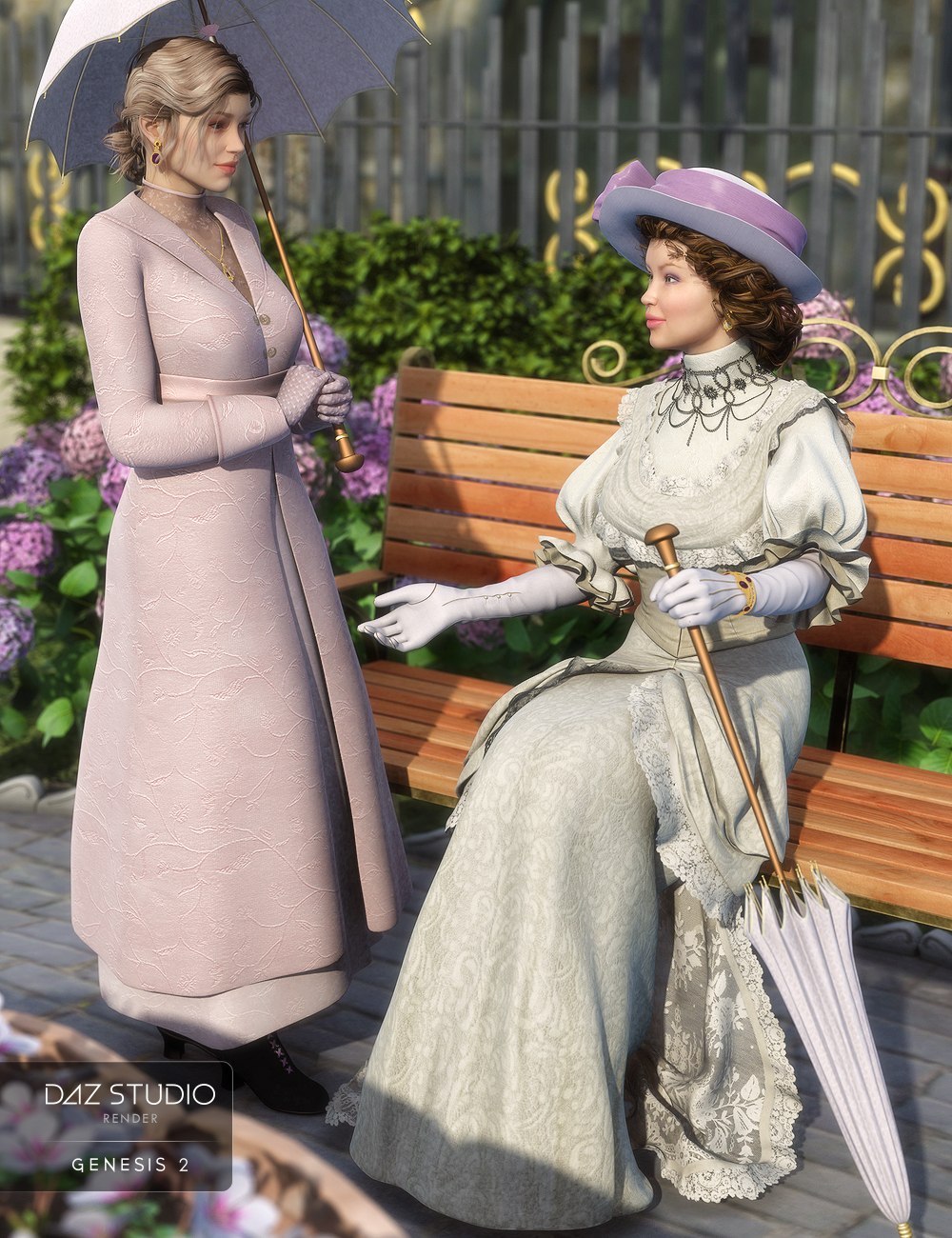 Edwardian Accessories for Genesis 2 Female(s) by: Ravenhair, 3D Models by Daz 3D