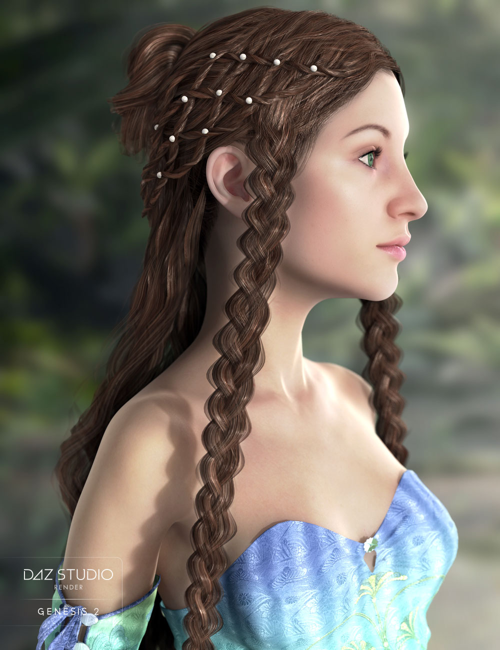 Nimue Hair for Genesis 2 Female(s) by: AprilYSH, 3D Models by Daz 3D