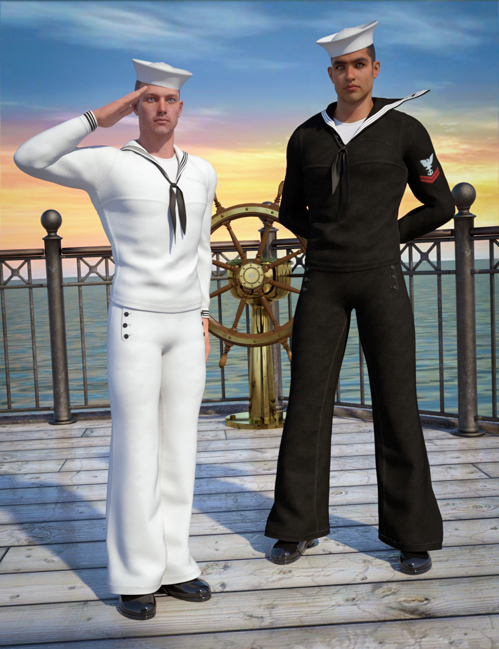 Naval Uniform for Genesis 2 Male(s) by: SloshWerks, 3D Models by Daz 3D