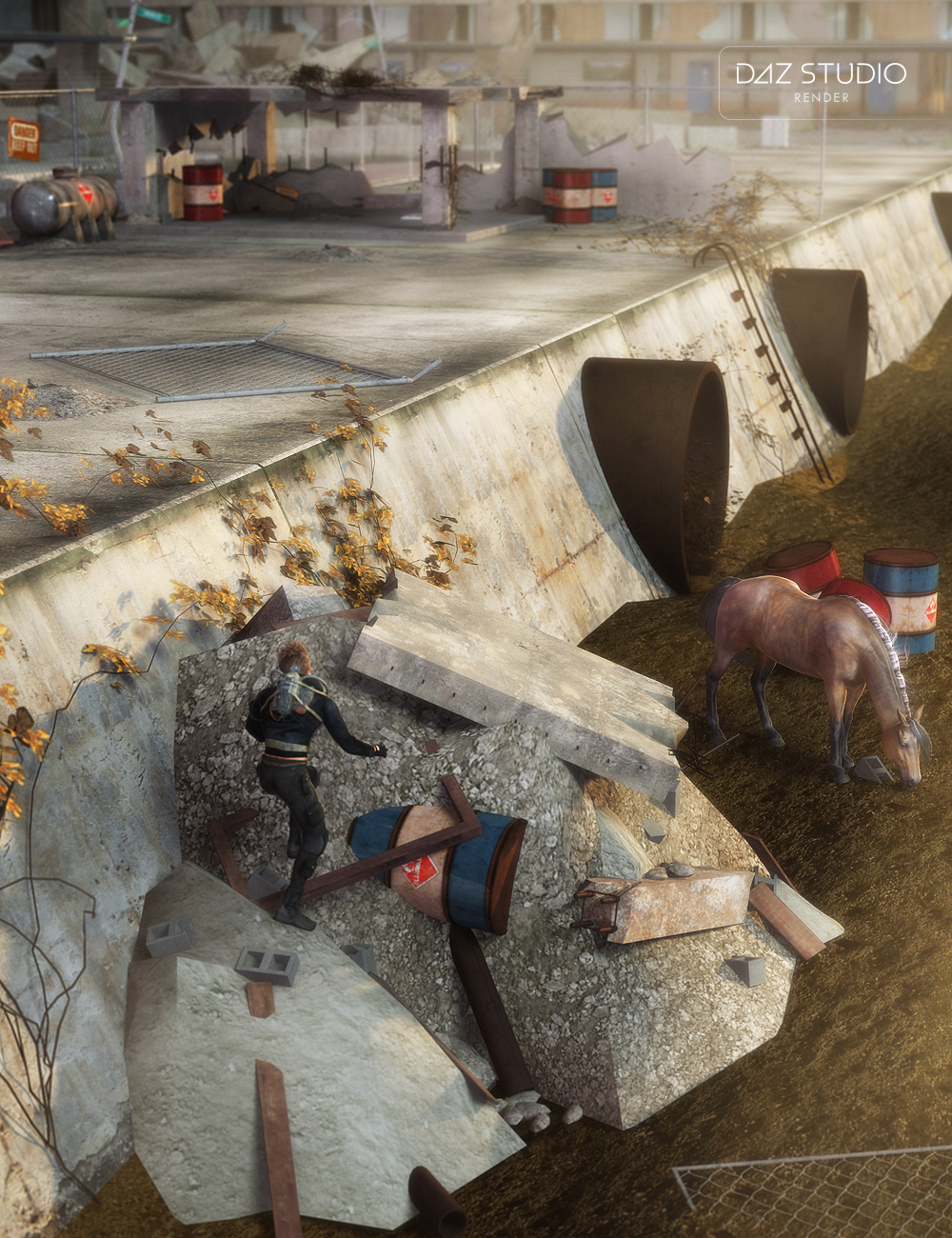 Wasteland Environment by: Val3dart, 3D Models by Daz 3D