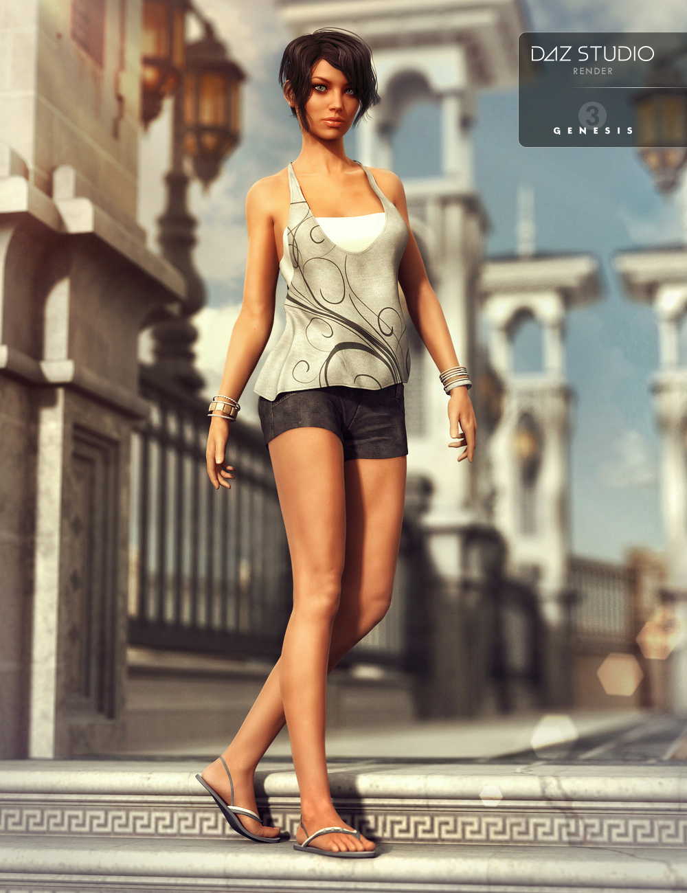 Casual Summer for Genesis 3 Female(s) by: Nikisatezesha, 3D Models by Daz 3D