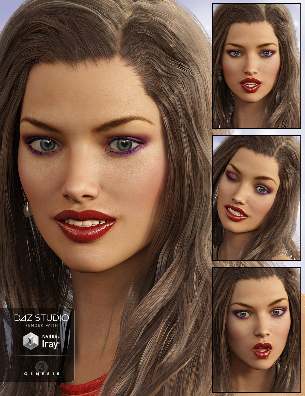 Feel It! Mix and Match Expressions for Victoria 7 by: , 3D Models by Daz 3D