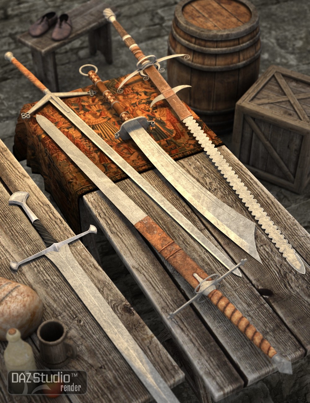 Zweihänders by: Merlin Studios, 3D Models by Daz 3D