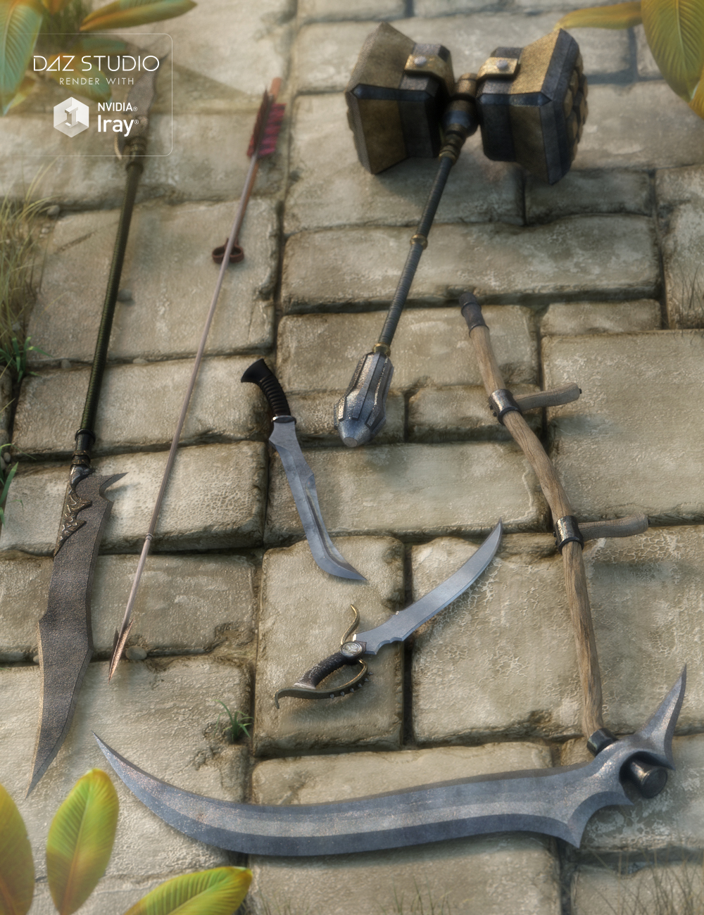 Dark Fantasy Weapons for Genesis 3 and 8 Female(s) by: SarsaUmblefugly, 3D Models by Daz 3D
