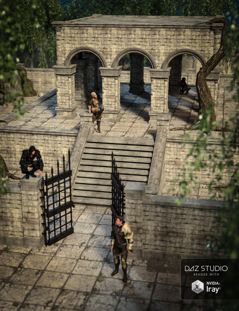 Fantasy Courtyard by: , 3D Models by Daz 3D