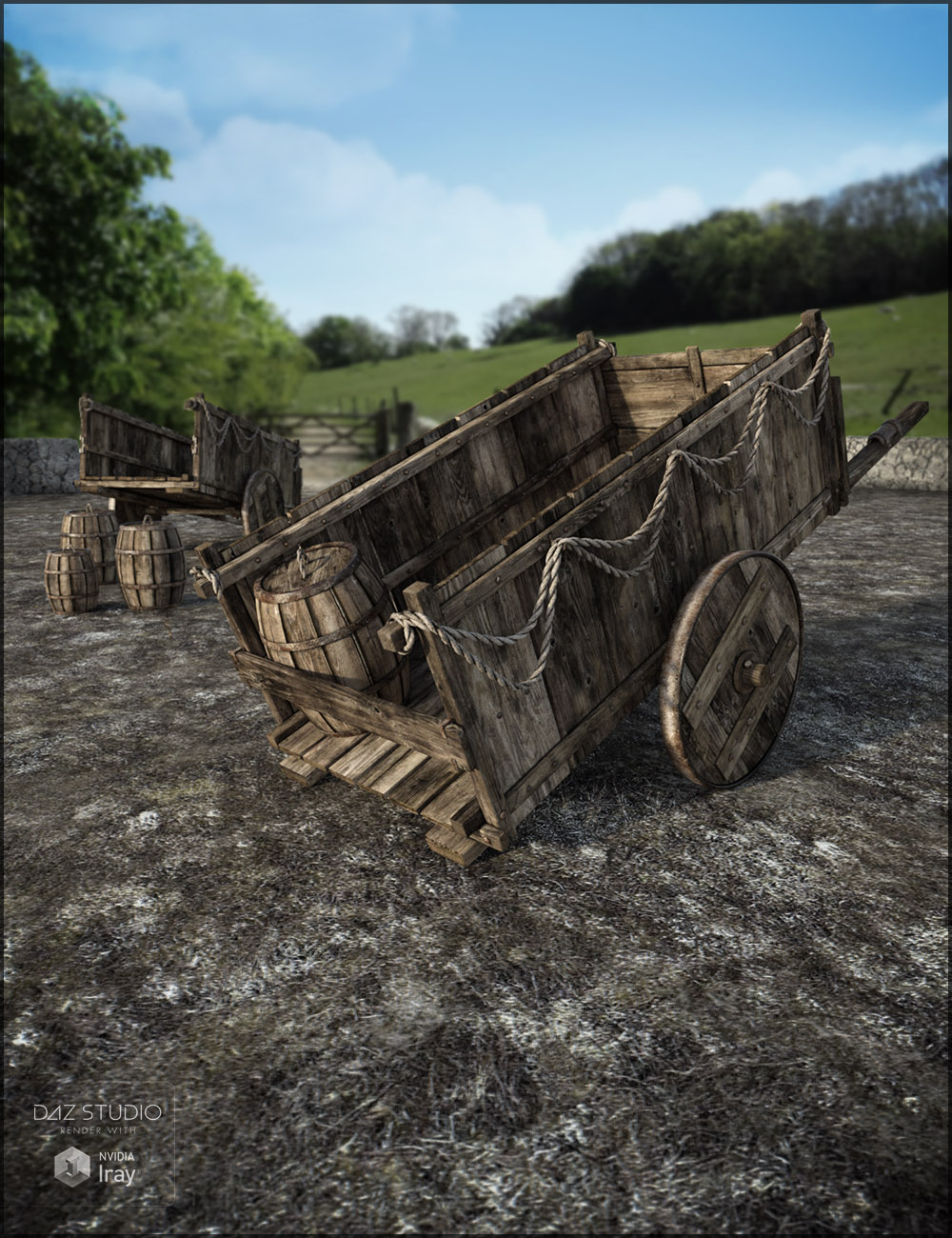 Medieval Cart by: Jack Tomalin, 3D Models by Daz 3D