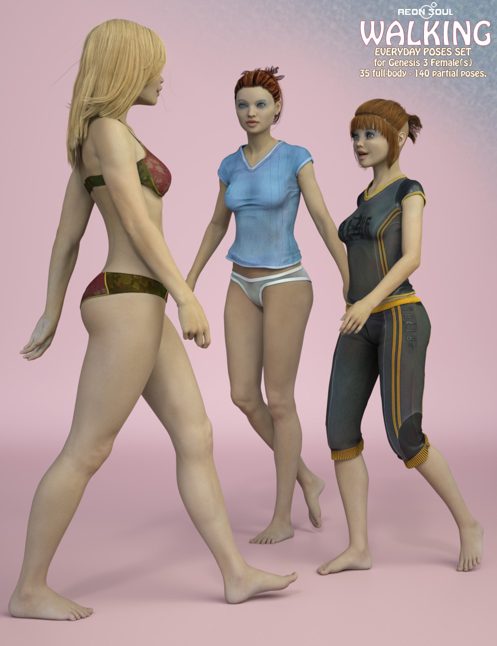 EveryDay Poses: Walking for Genesis 3 Female(s) by: Aeon Soul, 3D Models by Daz 3D