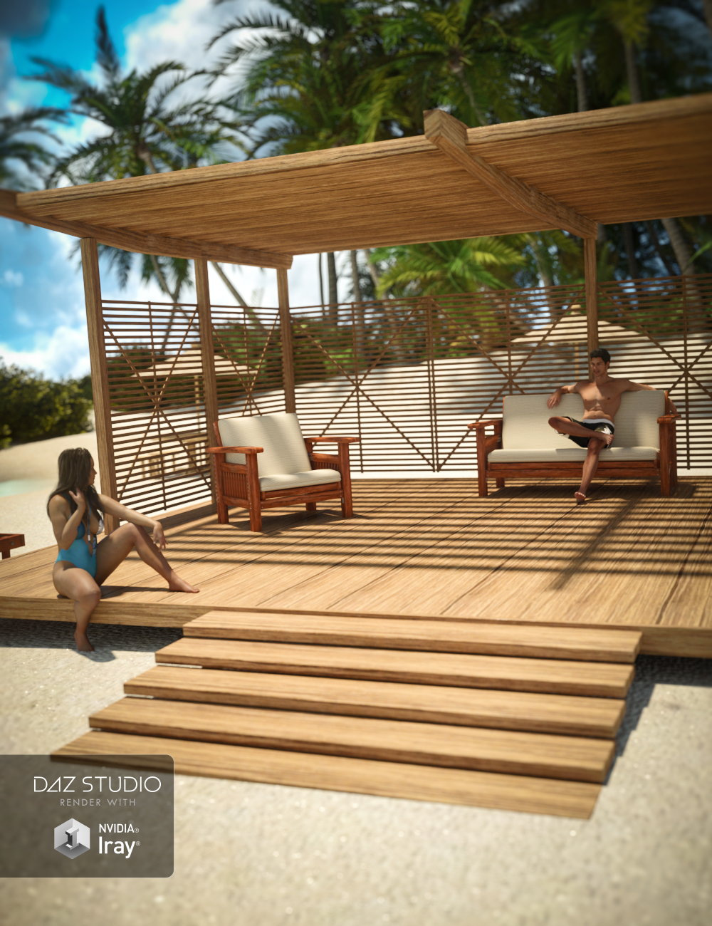 Modern Beach Hut by: , 3D Models by Daz 3D