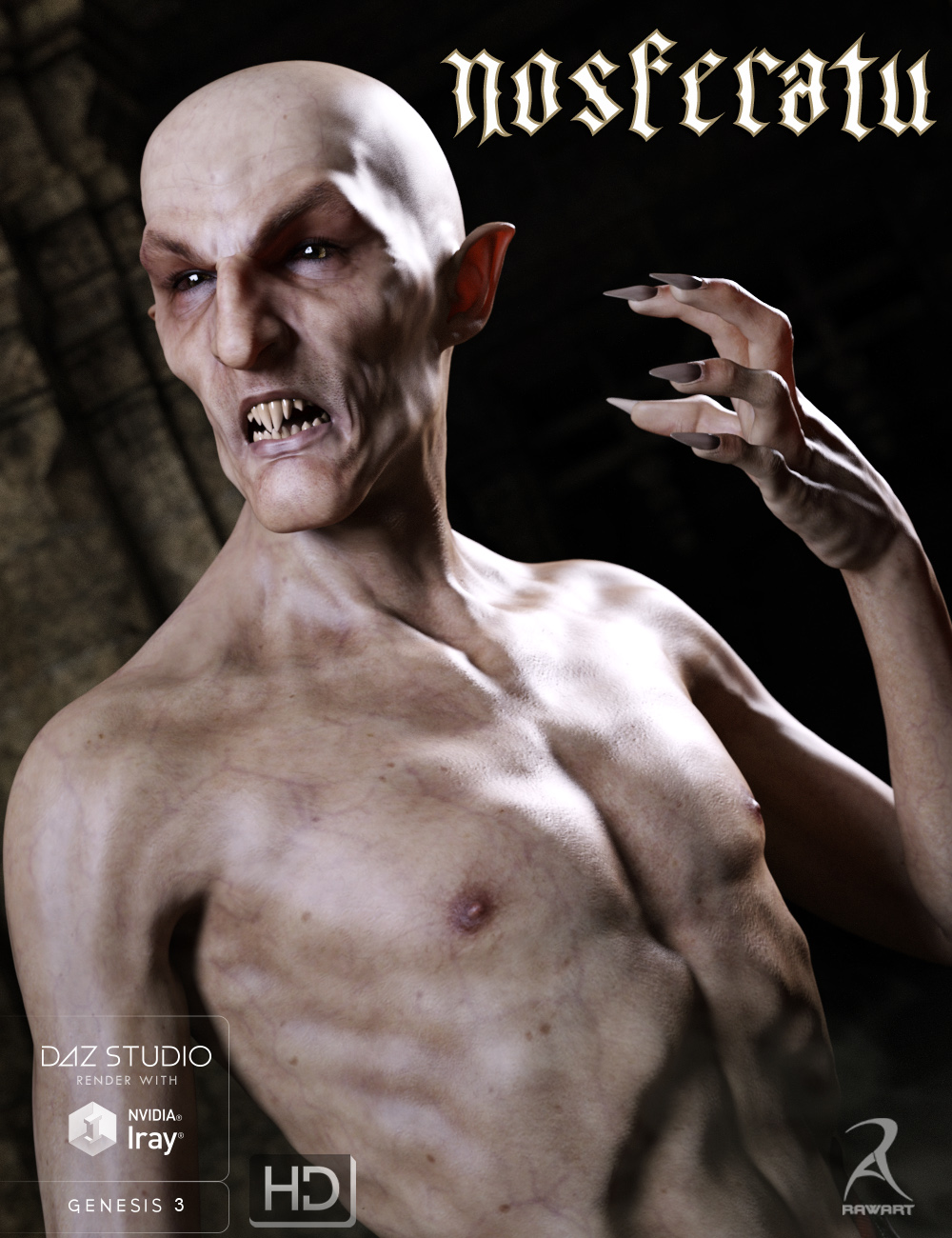 Nosferatu for Genesis 3 Male by: RawArt, 3D Models by Daz 3D