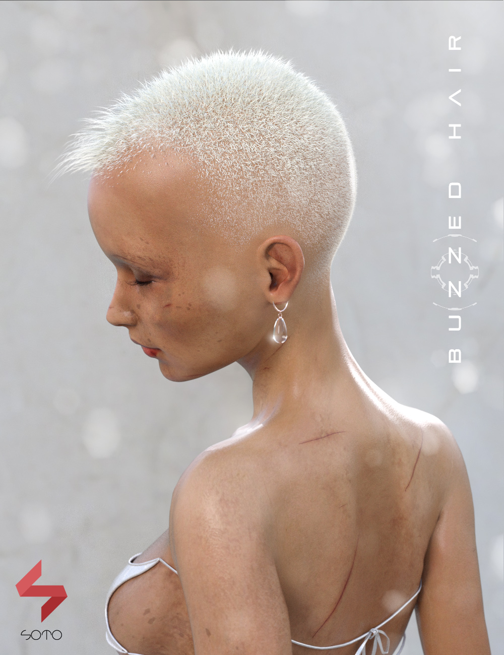 Buzzed Hair for Genesis, Genesis 2, and Genesis 3 by: Soto, 3D Models by Daz 3D
