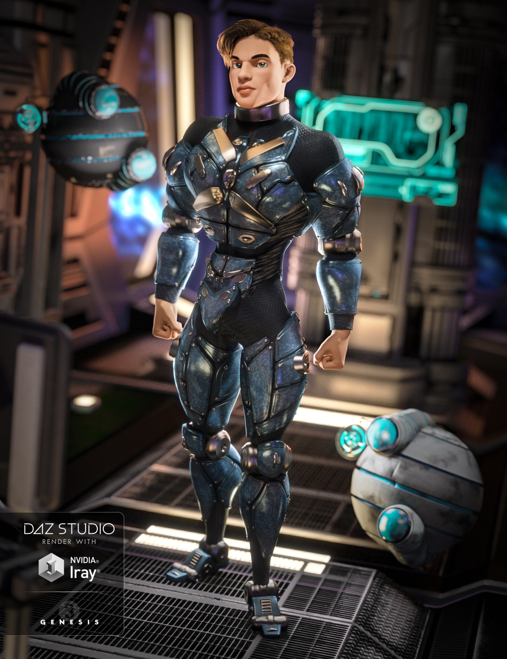 Cyber Soldier for Genesis 3 Male(s) by: NikisatezArien, 3D Models by Daz 3D
