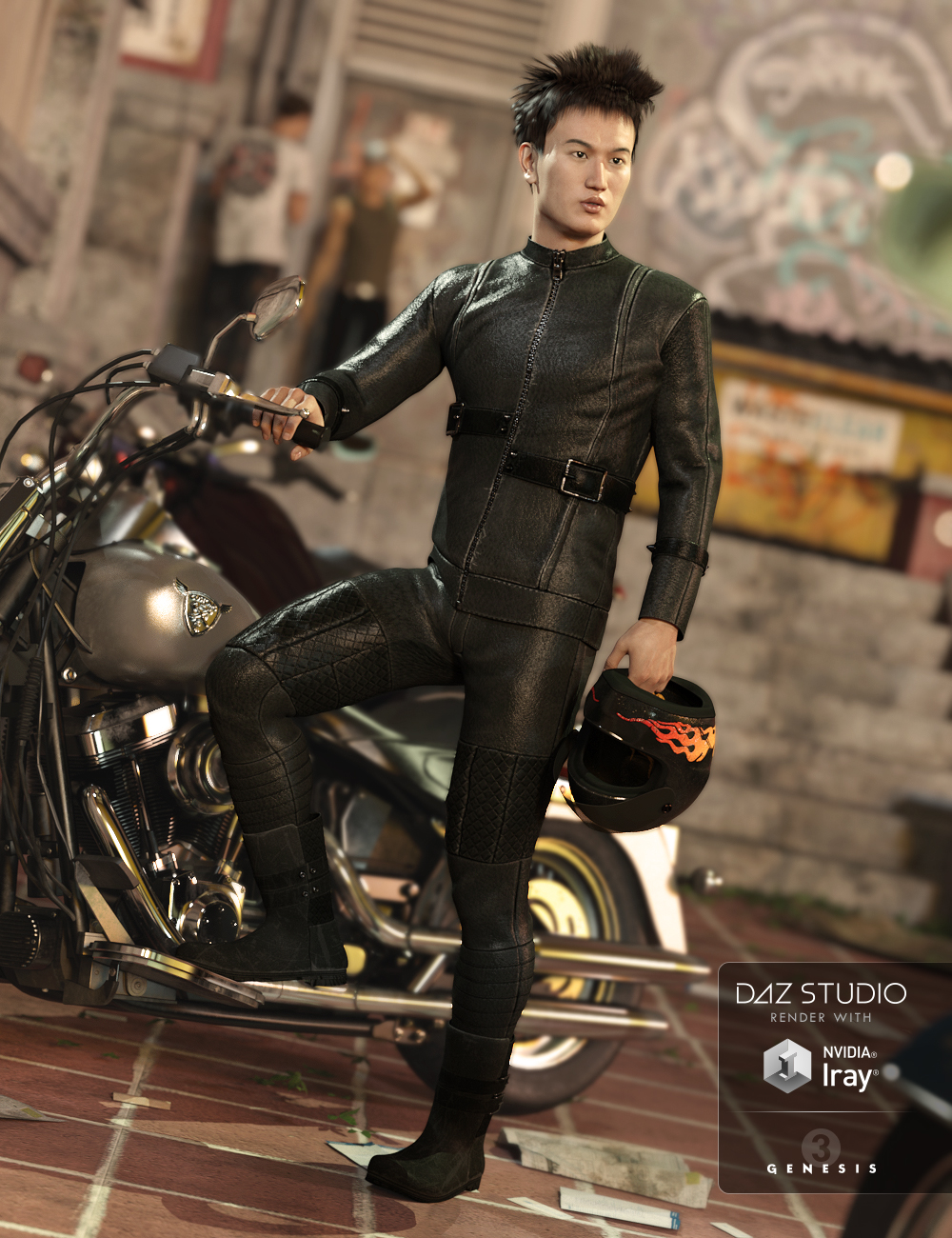 Biker Bandit for Genesis 3 Male(s) by: NikisatezAnna Benjamin, 3D Models by Daz 3D