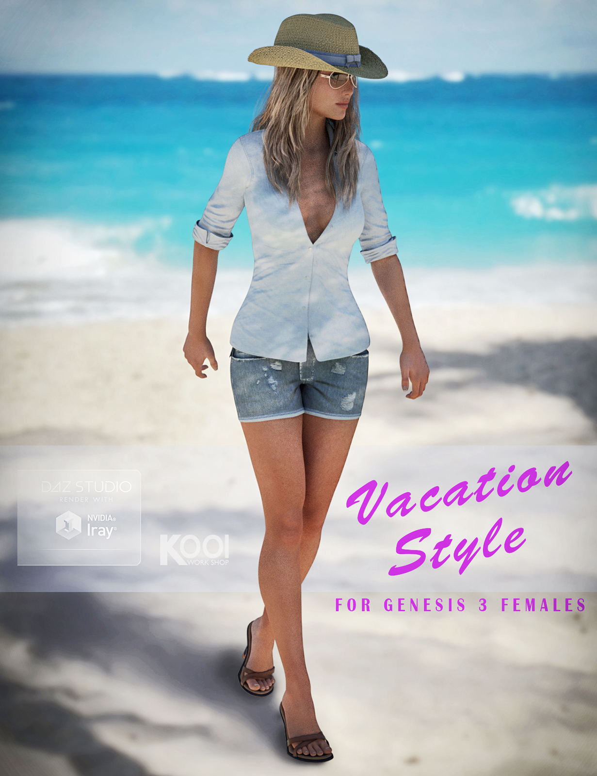 Vacation Style Set for Genesis 3 Female(s) by: Kool, 3D Models by Daz 3D