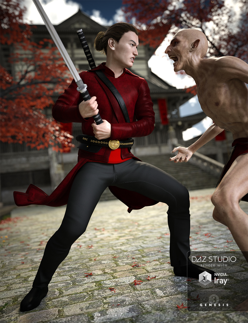 Vampire Hunter Outfit for Genesis 3 Male(s) by: MadaSarsa, 3D Models by Daz 3D