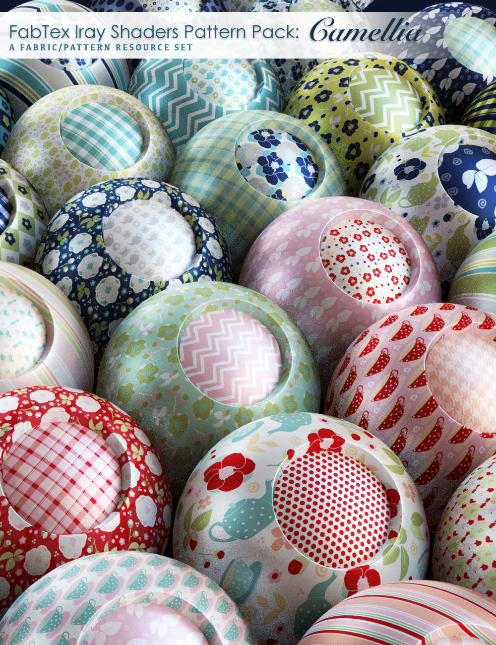 FabTex Pattern Iray Shaders: Camellia by: Diane, 3D Models by Daz 3D