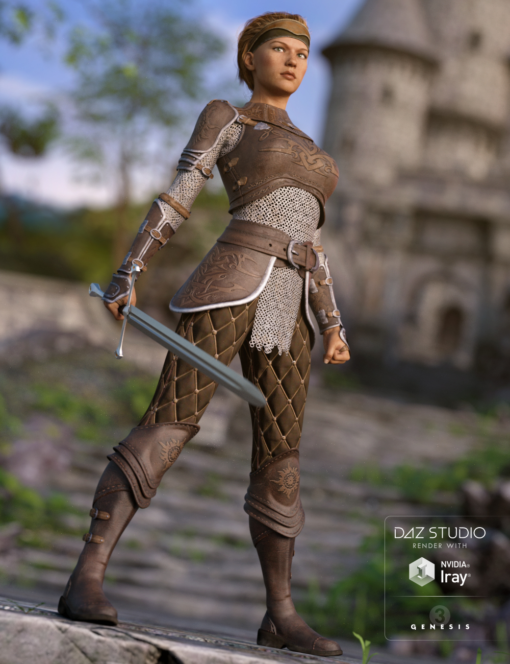 Alicia Armor Outfit for Genesis 3 Female(s) by: Kool, 3D Models by Daz 3D