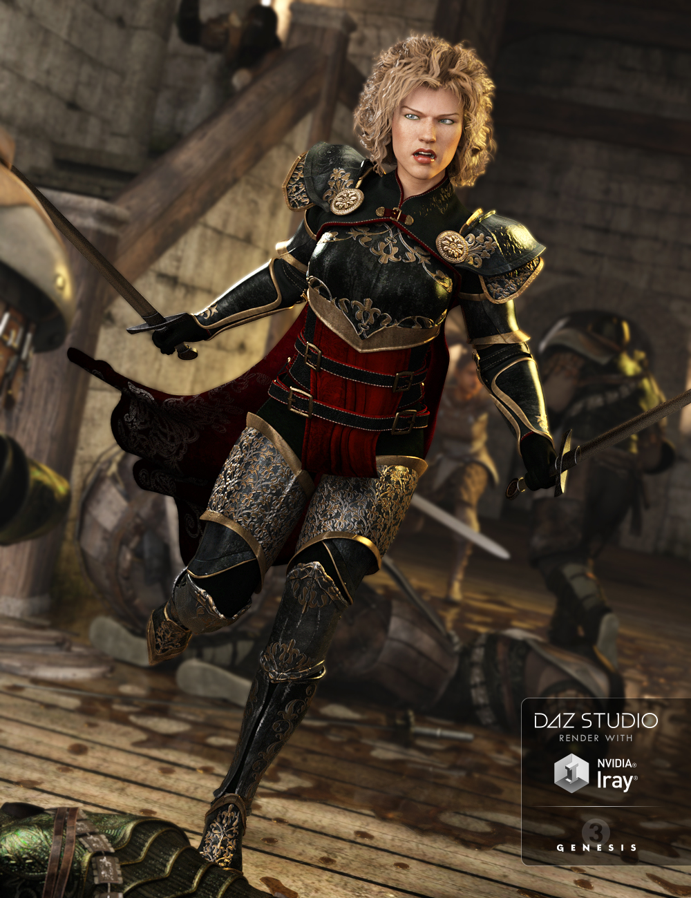 Chevaleresse Armor for Genesis 3 Female(s) by: Anna BenjaminBarbara Brundon, 3D Models by Daz 3D