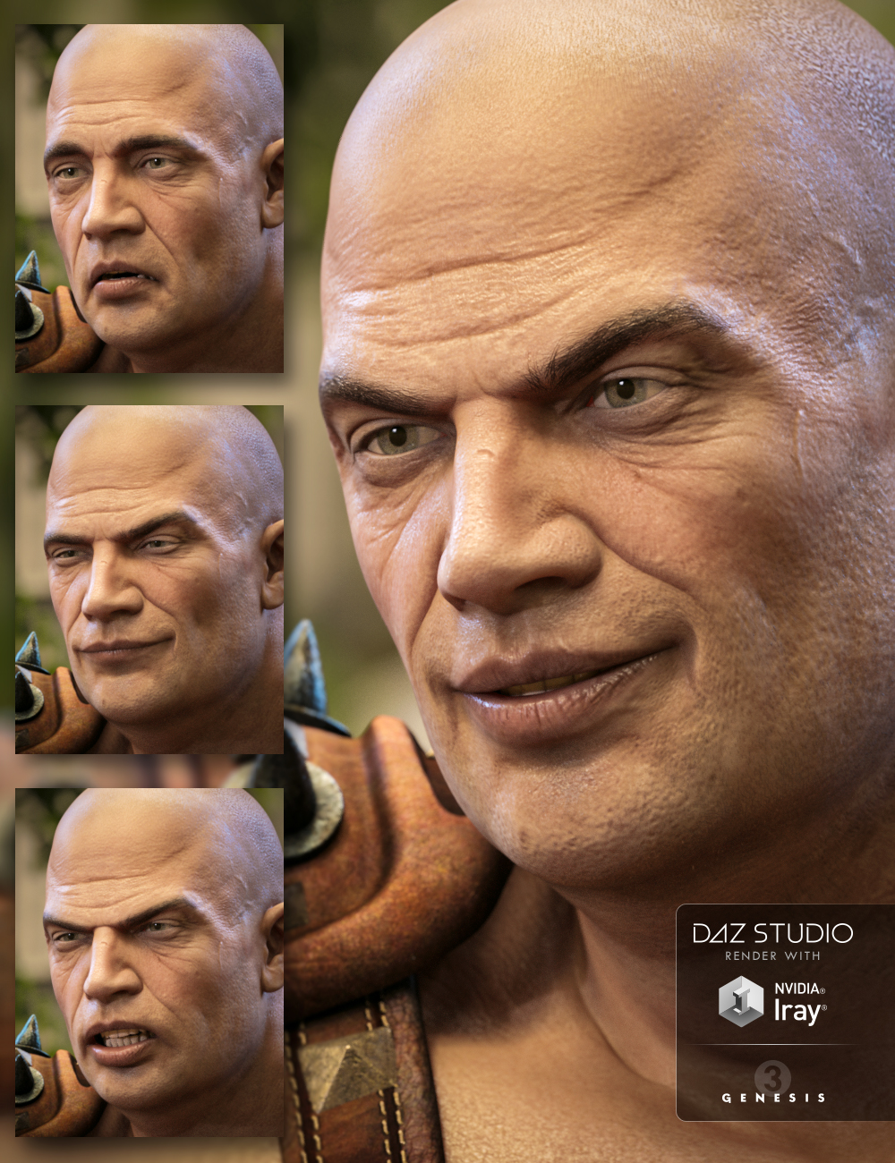 Z Barbarian Expressions for Ivan 7 by: Zeddicuss, 3D Models by Daz 3D