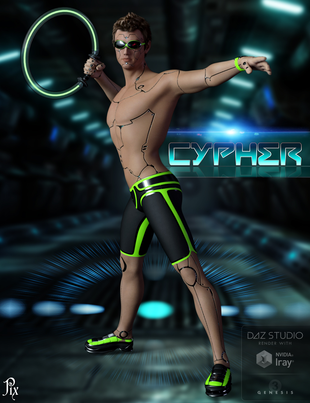 Pix- Cypher for Genesis 3 Male by: Pixeluna, 3D Models by Daz 3D