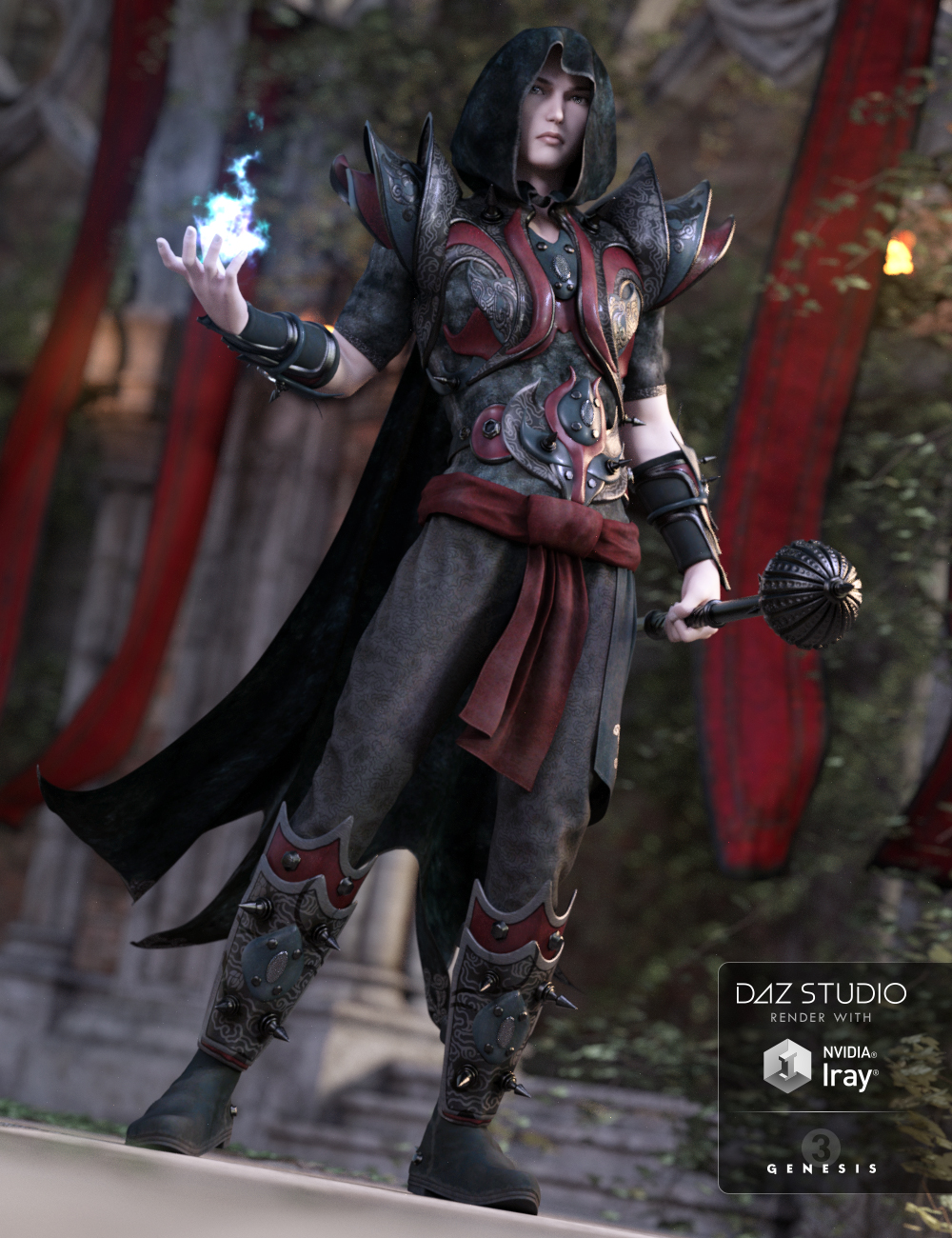 Arcane Summoner Outfit for Genesis 3 Male(s) by: ArienNikisatez, 3D Models by Daz 3D