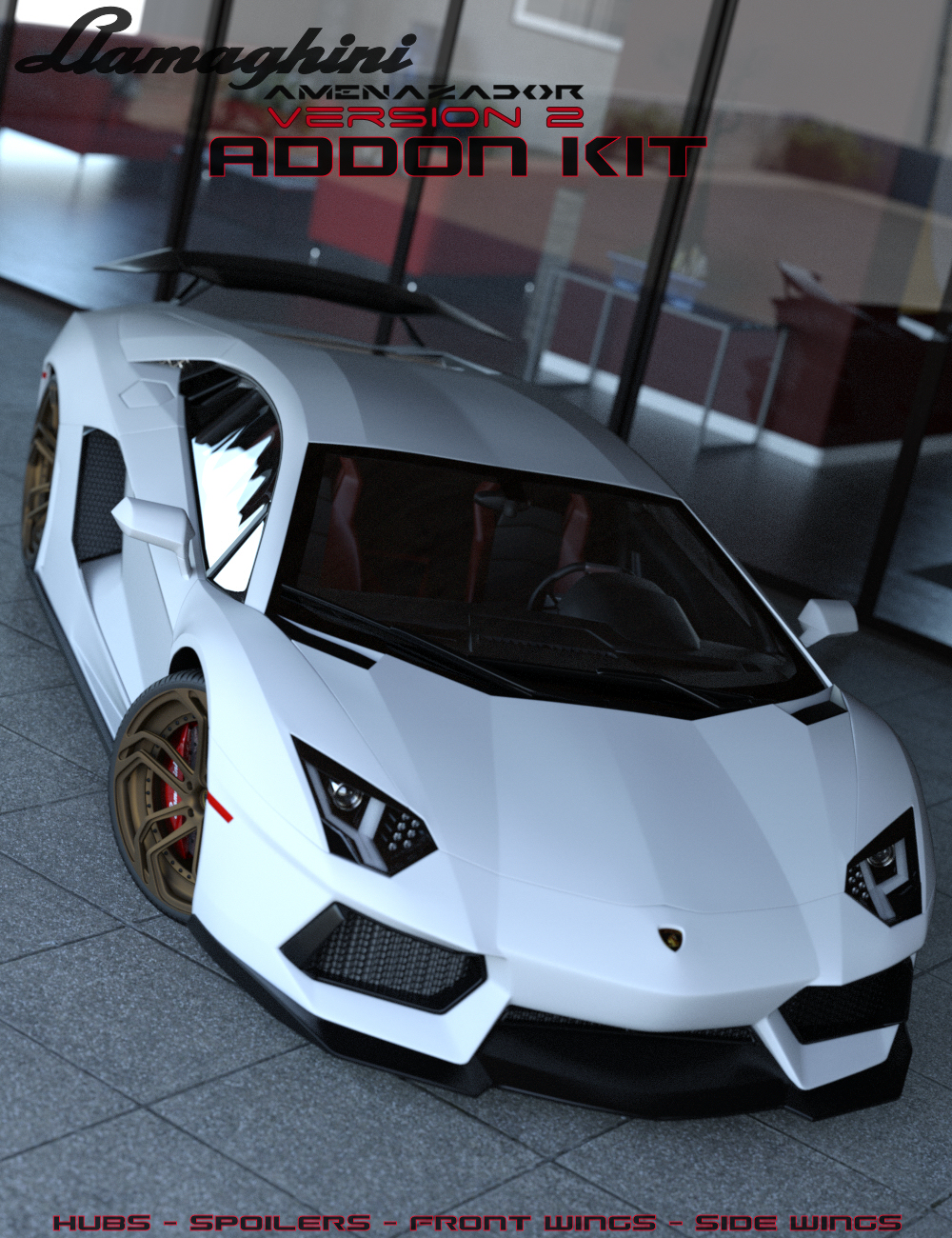 Llamaghini Amenazador Version 2 Addon Kit by: Mattymanx, 3D Models by Daz 3D