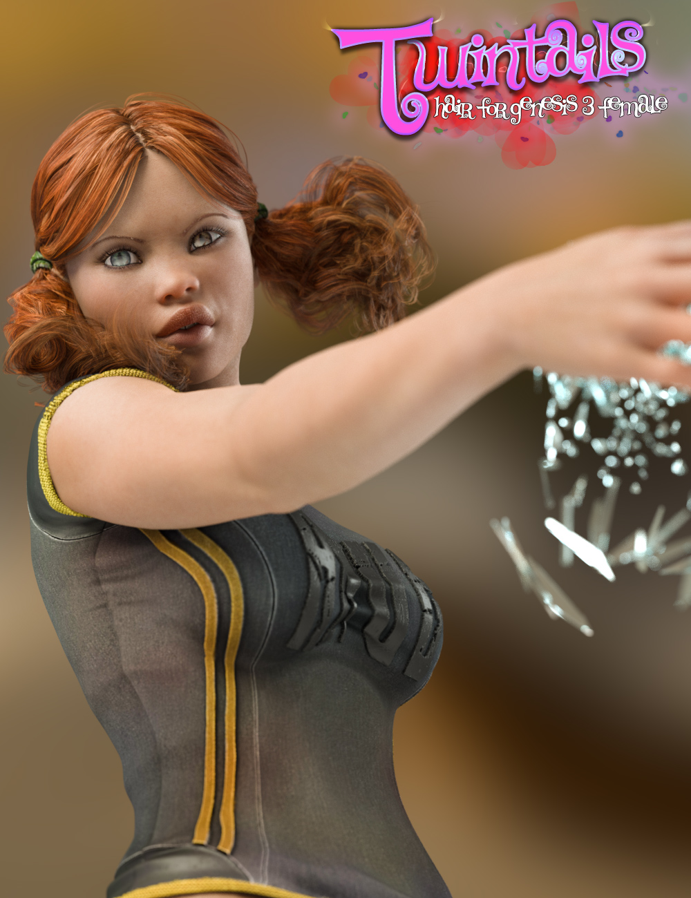 Twin Tails for Genesis 3 Female(s) by: Aeon Soul, 3D Models by Daz 3D