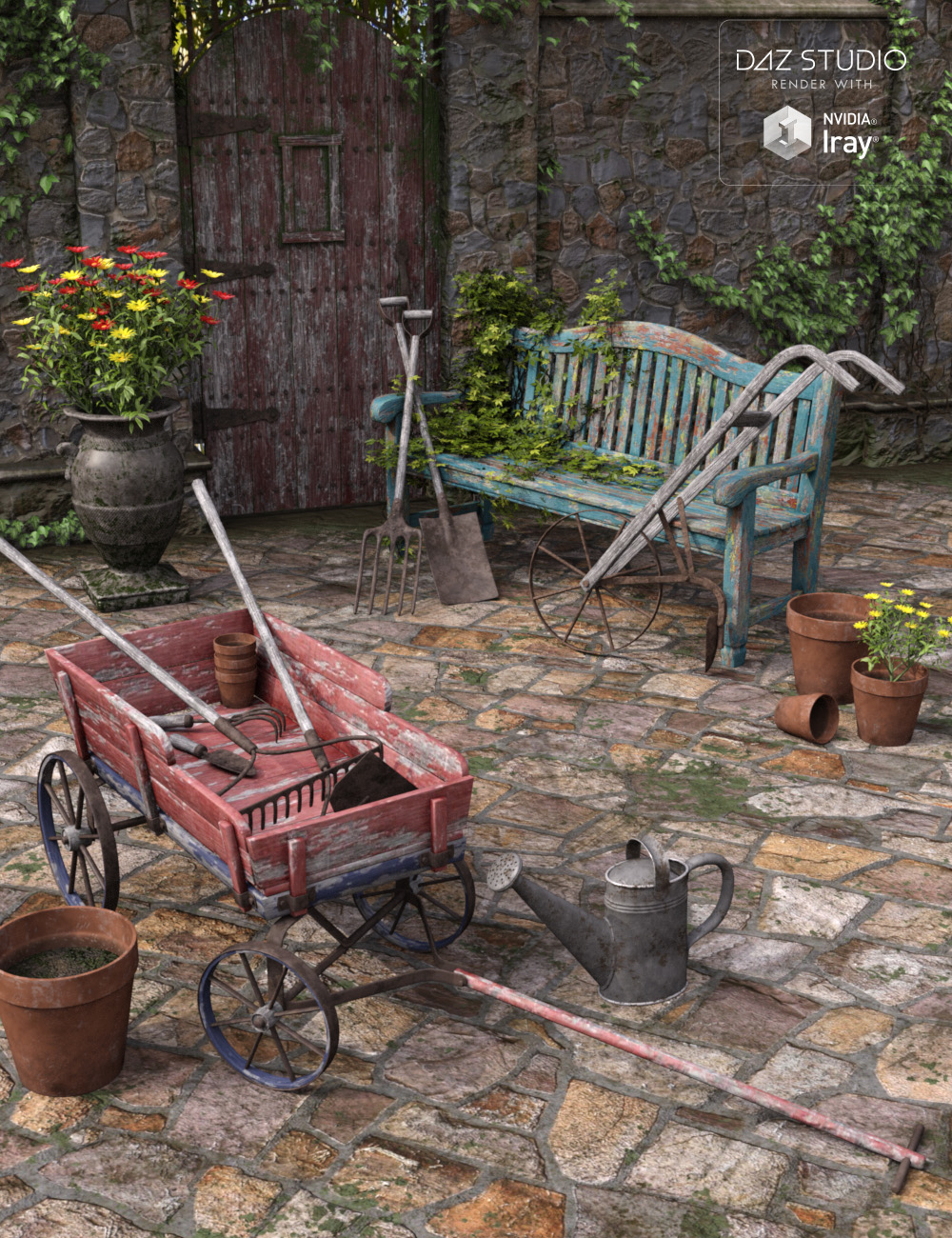 Old Garden - Props and Tools by: Dumor3D, 3D Models by Daz 3D