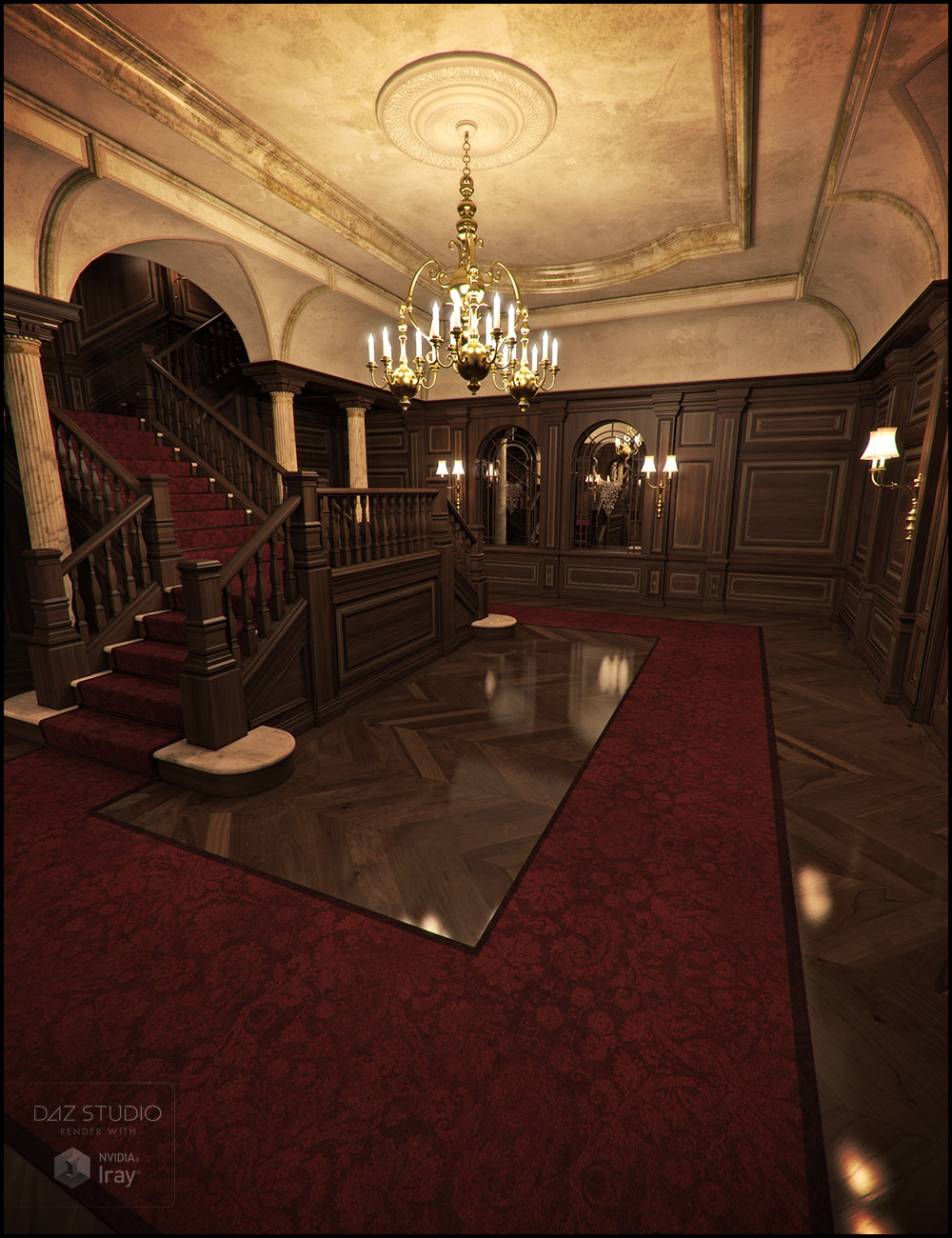 Anderson Hall Vestibule Iray Addon by: Jack Tomalin, 3D Models by Daz 3D