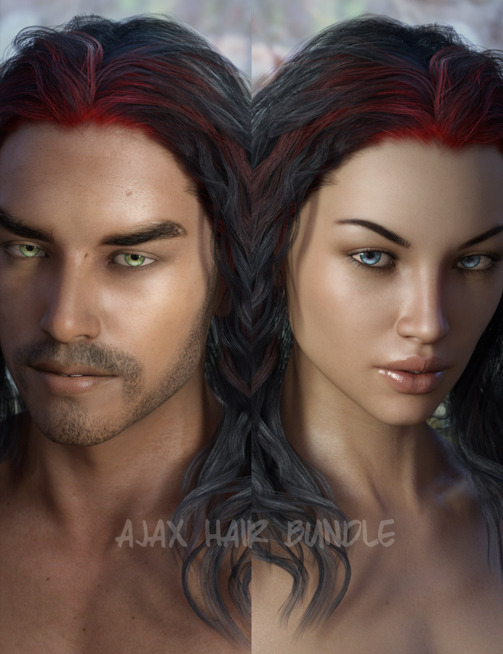 Ajax Hair Bundle for Genesis 3 by: AprilYSH, 3D Models by Daz 3D