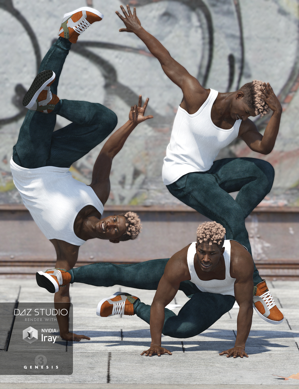 Capsces Hip Hop Poses and Expressions for Genesis 3 Male(s) by: Capsces Digital Ink, 3D Models by Daz 3D