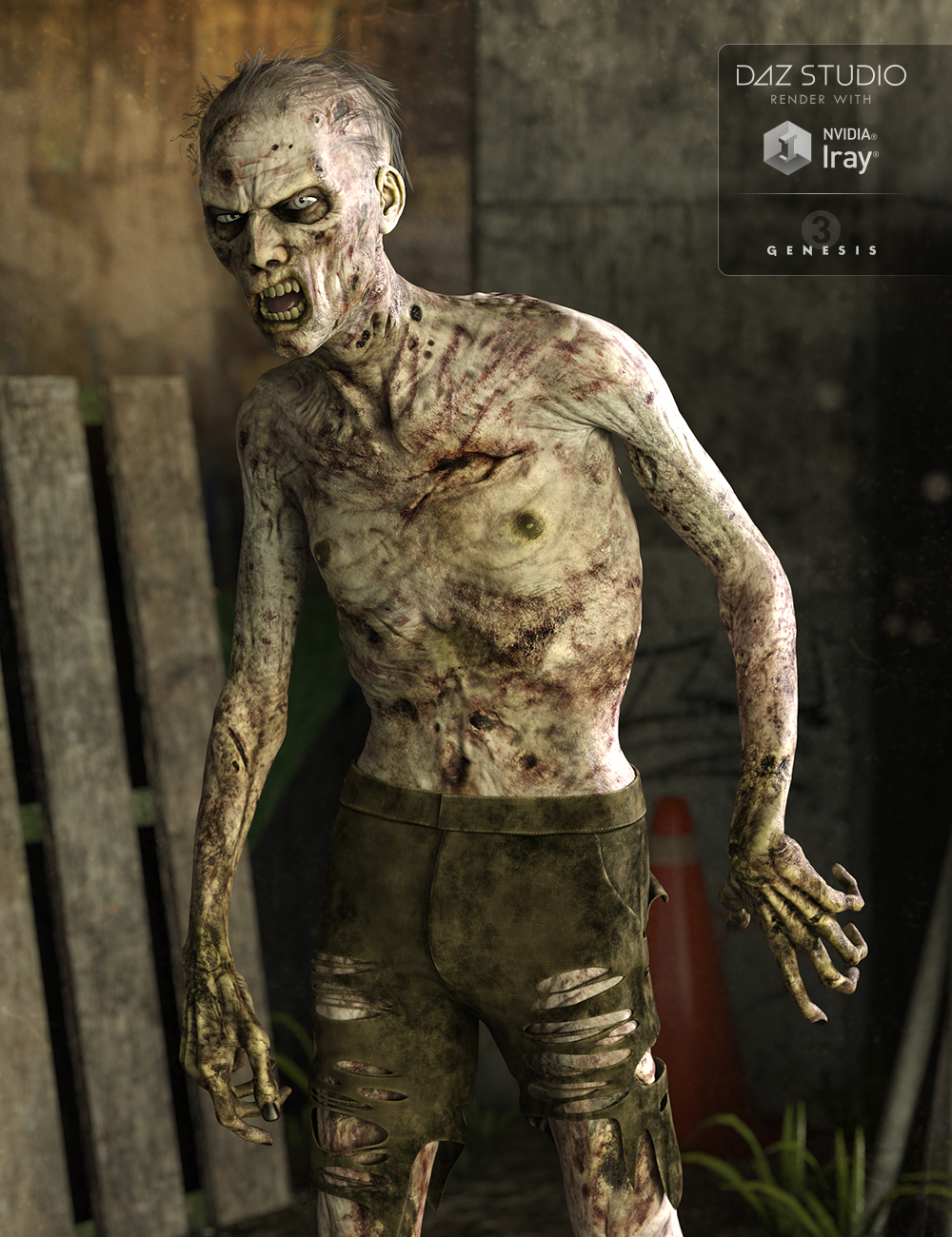 Markus Zombie for Genesis 3 Male(s) by: , 3D Models by Daz 3D