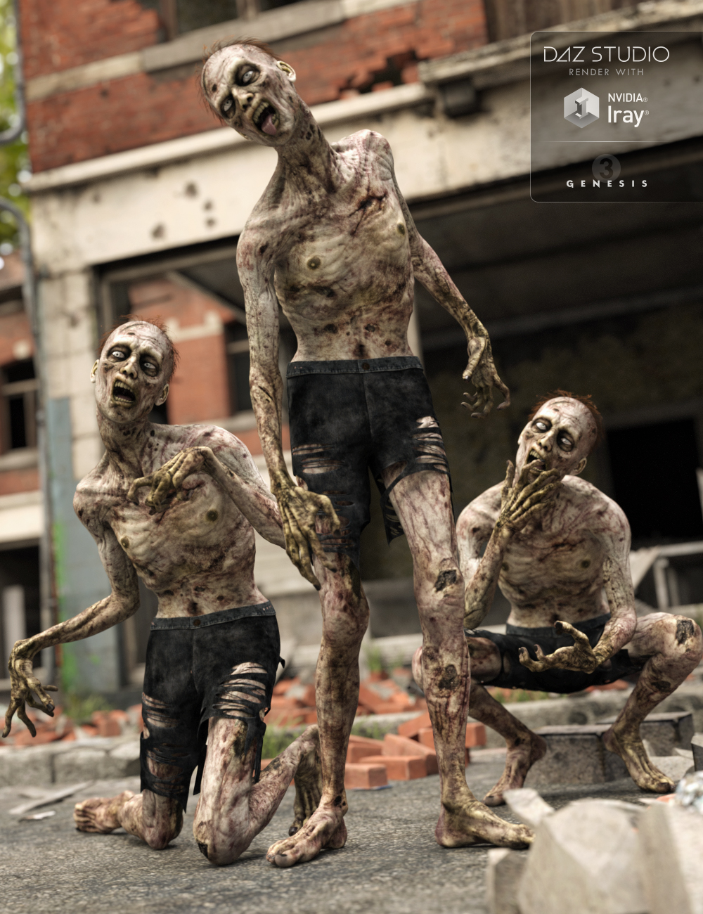 Capsces Living Dead Poses and Expressions for Markus Zombie by: Capsces Digital Ink, 3D Models by Daz 3D