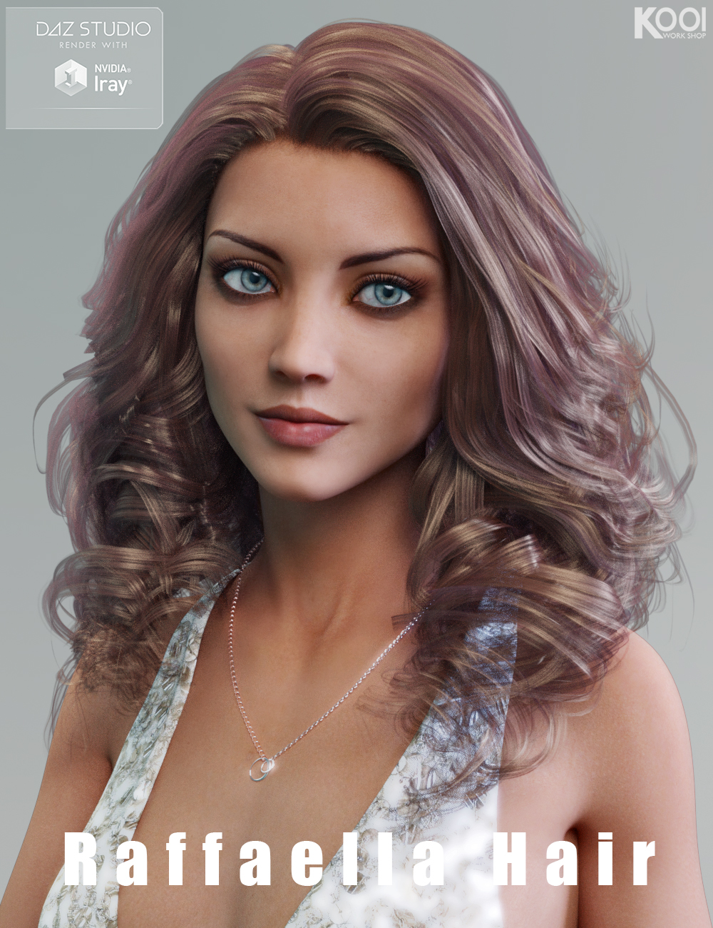 Raffaella Hair for Genesis 3 Female(s) by: Kool, 3D Models by Daz 3D