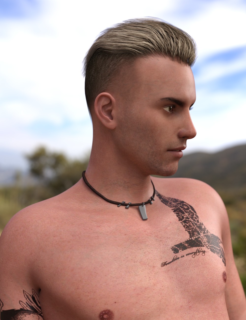 Pompadour Trend Hair for Genesis 3 Male(s) by: Neftis3D, 3D Models by Daz 3D